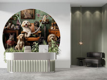 Load image into Gallery viewer, Whimsical Dog Grooming Salon Wallpaper With Vintage Decor | Funny Pet Spa Wall Mural With Cute Dogs And Cats | Groomer Decor Gift