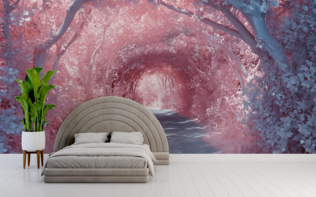 3D Enchanted Forest Bedroom Mural - Modern Dreamy Wall Art - Stylish Nature-Inspired Decor - Unique Gift for Birthdays or Holidays