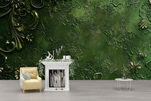 Load image into Gallery viewer, 3D Textured Green Wall Mural - Modern Botanical Decor - Elegant Nature-Inspired Accent - Stylish Gift for Birthdays or Holidays