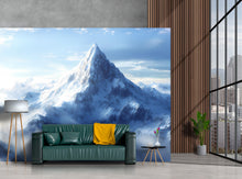 Load image into Gallery viewer, Snowy Mountain Wall Mural | Scenic Winter Mountain Wallpaper for Living Room | Modern Nature Landscape Art Décor Vn095