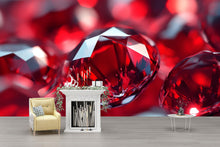 Load image into Gallery viewer, 3D Red Gemstone Wall Mural - Luxury Modern Wall Art - Stylish Statement Decor for Birthdays, Holidays, or Fashion Home