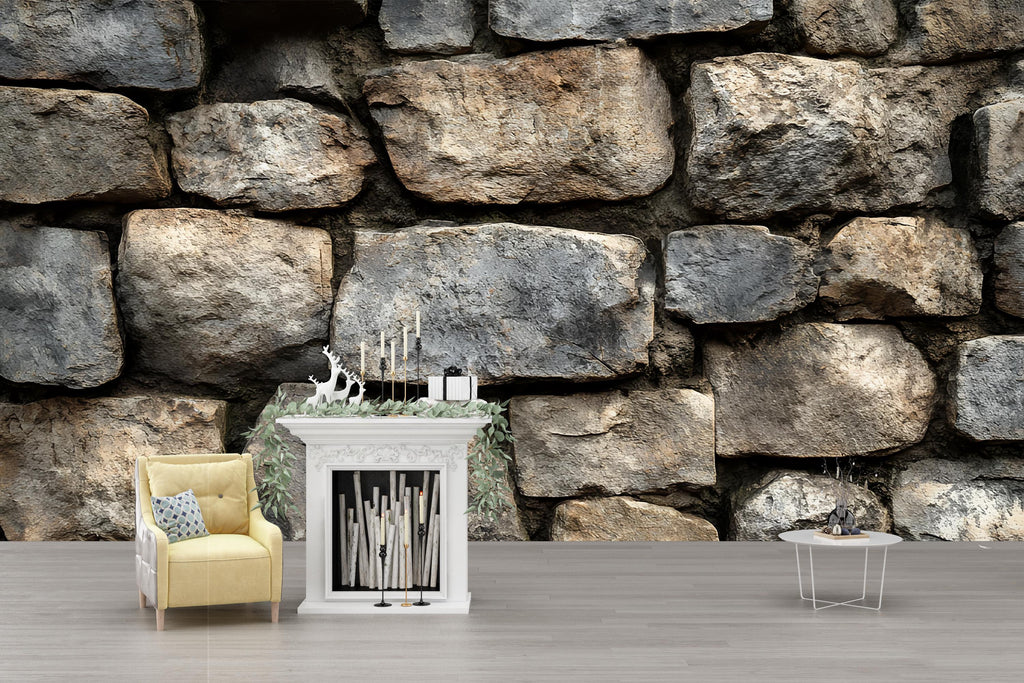 3D Stone Wall Texture Mural - Modern Rustic Wall Art - Stylish Home Decor Gift for Birthdays, Holidays, or Housewarming