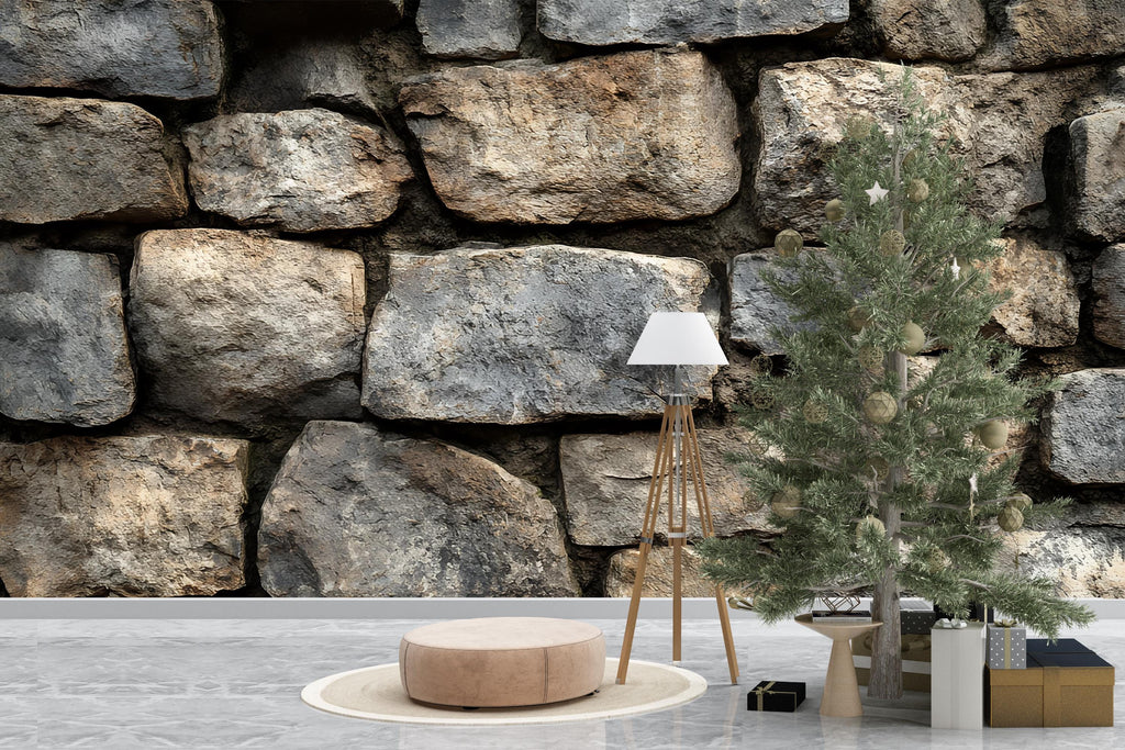 3D Stone Wall Texture Mural - Modern Rustic Wall Art - Stylish Home Decor Gift for Birthdays, Holidays, or Housewarming