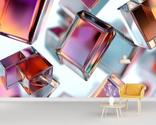 Load image into Gallery viewer, 3D Colorful Prism Cube Wall Mural - Modern Abstract Wall Art - Stylish Home Decor Gift for Birthdays or Holidays