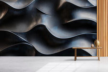 Load image into Gallery viewer, 3D Black Wavy Texture Wall Mural - Modern Luxury Wall Art - Stylish Home Decor for Birthdays, Holidays, or Gifts