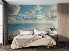 Load image into Gallery viewer, Ocean View Wall Mural for Bedroom – Coastal Seascape Accent Wall Art – Serene Blue Sky Beach Wallpaper Vn283