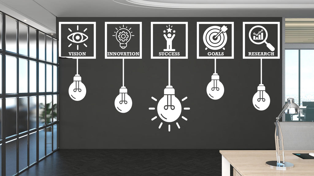 Vision Goals Success Wall Decal, Office Wall Art