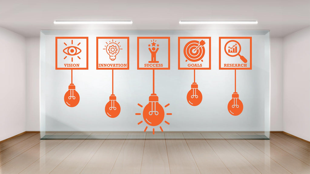 Vision Goals Success Wall Decal, Office Wall Art
