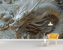 Load image into Gallery viewer, 3D Dragon Wall Mural - Mythical Creature Art for Modern Home Decor - Stylish Gift for Birthdays, Holidays, or Unique Interiors