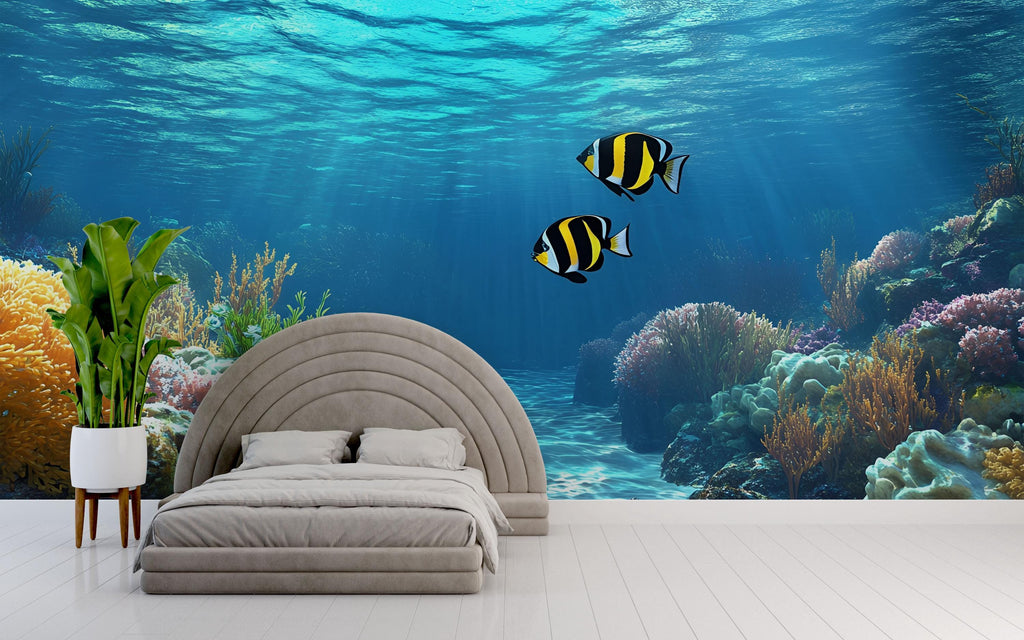 3D Ocean Underwater Wall Mural - Modern Bedroom & Living Room Decor - Stylish Gift for Birthdays, Holidays, or Nature Lovers