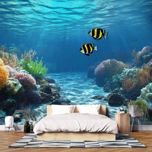 Load image into Gallery viewer, 3D Ocean Underwater Wall Mural - Modern Bedroom &amp; Living Room Decor - Stylish Gift for Birthdays, Holidays, or Nature Lovers