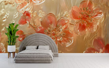 Load image into Gallery viewer, 3D Glass Flower Wall Mural - Luxury Floral Textured Art for Modern Home Decor - Birthday &amp; Holiday Gift
