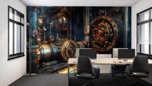 Load image into Gallery viewer, Steampunk Industrial Gear Wall Mural – Retro Mechanical Machine Art, Sci-Fi Decor for Office, Loft, or Studio Accent Wall Vn383