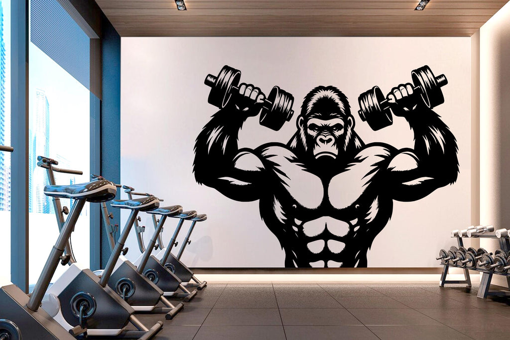 Gorilla Gym Wall Decor Gorilla Fitness Wall Art Gym Wall Decals Gorilla Wall Decal Crossfit Gifts Home Gym Wall Sticker Gym 750RS