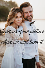 Load image into Gallery viewer, Custom Wedding Backdrop Sign | Elegant Couple Photo Banner | Personalized Wedding Decor | Est. Date Wedding Sign Vn507