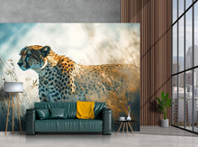 Load image into Gallery viewer, Cheetah Wall Mural - Safari Wildlife Jungle Art - Large Animal Print Wallpaper - African Nature Decor for Living Room or Office Vn538