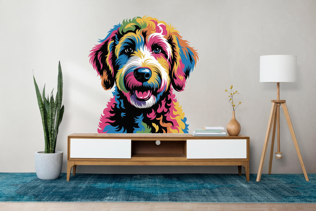 Goldendoodle Dog wall decal Dog decor Dog wall art Decal Dog Lover Animals anime decal Dog Bathroom Wall Decals Stickers Vinyl 761RS