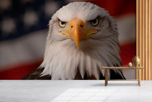 Load image into Gallery viewer, American Bald Eagle Wallpaper – Patriotic USA Flag Wall Mural – Office Or Home Decor – Bold Peel And Stick Wallpaper – US Pride Gift