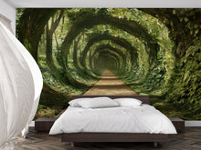Load image into Gallery viewer, Forest Tunnel Wall Mural for Bedroom – Nature Path Illusion Wallpaper – 3D Green Archway Wall Art Décor Vn579