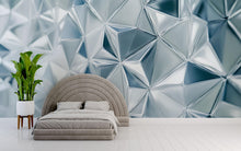 Load image into Gallery viewer, Modern Geometric 3D Wall Mural – Abstract Crystal Pattern for Bedroom Decor Vn661