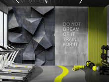 Load image into Gallery viewer, 3D Geometric Concrete Wall Mural – Bold Textured Industrial Wallpaper For Home Gym Or Studio – Modern Fitness Room Wall Decor