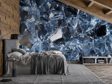 Load image into Gallery viewer, 3D Ice Crystal Texture Wall Mural – Hyper-Realistic Frozen Glass Wallpaper – Modern Bedroom Wall Decor – Stylish Abstract Wallpaper