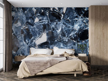 Load image into Gallery viewer, 3D Ice Crystal Texture Wall Mural – Hyper-Realistic Frozen Glass Wallpaper – Modern Bedroom Wall Decor – Stylish Abstract Wallpaper