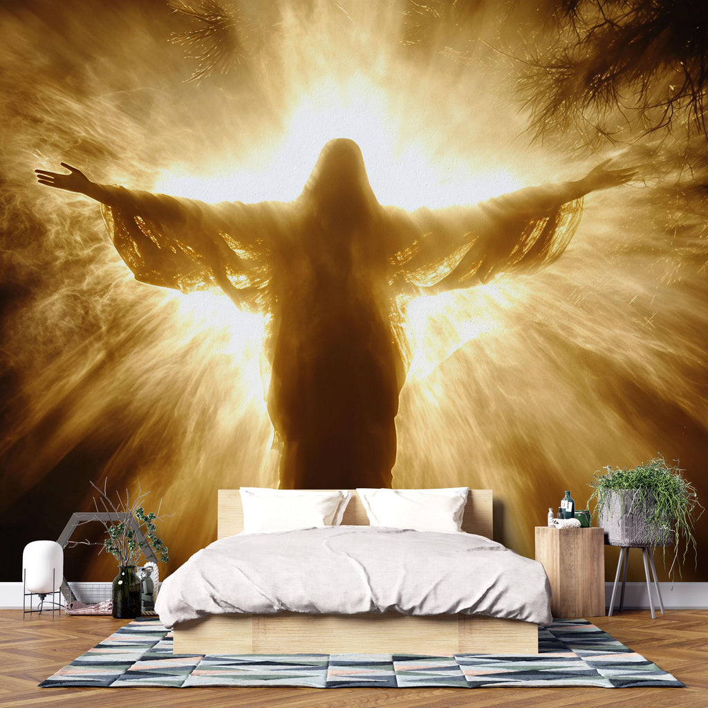 Divine Jesus Christ Religious Wall Mural | 3D Spiritual Decor for Home and Church | Inspirational & Sacred Wall Art for Prayer Room