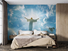 Load image into Gallery viewer, Jesus Christ Wall Mural - Heaven Wall Decor - Christian Bedroom Art - Spiritual Wall Art - Religious Gift for Holidays and Birthdays