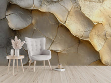 Load image into Gallery viewer, 3D Cracked Clay Texture Wallpaper Mural In Beige Neutral Tones | Modern Wall Art For Living Room Or Bedroom | Stylish Earthy 3D Wall Decor
