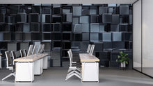 Load image into Gallery viewer, 3D Glossy Black Cube Wallpaper Mural | Modern Textured Wall Art For Office Or Home | Stylish Geometric Design | Peel And Stick Or Non-Woven