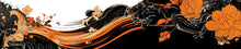 Load image into Gallery viewer, Orange Floral Car Wrap – Custom Vinyl Car Wrap with Black and Orange Flower Design – Sport Car Graphic – Stylish Gift for Him – Vehicle Wrap