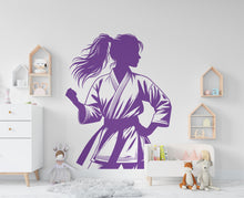 Load image into Gallery viewer, Karate Girl Wall Decal Girl Karate wall Decor Sport Art Vinyl Karate Wall Stickers Bedroom Gym Workout Girl Motivation wall art 772RS