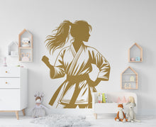 Load image into Gallery viewer, Karate Girl Wall Decal Girl Karate wall Decor Sport Art Vinyl Karate Wall Stickers Bedroom Gym Workout Girl Motivation wall art 772RS