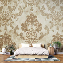 Load image into Gallery viewer, Victorian Beige Damask Wallpaper Mural – Elegant Neutral Wall Art – Baroque Style Bedroom Accent – Classic Vintage Decor – Stylish Home Gift