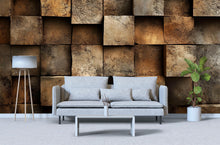 Load image into Gallery viewer, 3D Texture Block Stone Wallpaper for Walls – Rustic Modern Faux Stone Wall Mural – Industrial Textured Wallpaper for Living Room Office