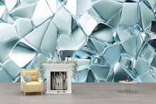 Load image into Gallery viewer, 3D Ice Texture Wallpaper Mural for Walls | Modern Abstract Blue Cracked Glass Look Wall Art | Cool Textured Wall Decor for Bedroom