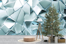 Load image into Gallery viewer, 3D Ice Texture Wallpaper Mural for Walls | Modern Abstract Blue Cracked Glass Look Wall Art | Cool Textured Wall Decor for Bedroom