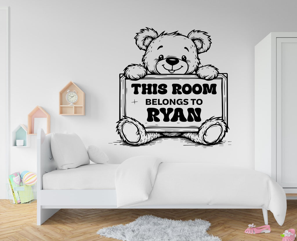 Bear Room wall decal Custom decal Wall Decal Kids Decal Personalized gifts Name Nursery wall Vinyl Sticker Decor 782RS