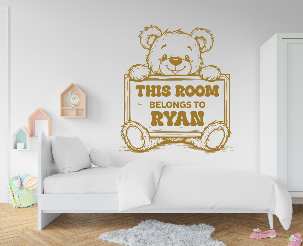 Bear Room wall decal Custom decal Wall Decal Kids Decal Personalized gifts Name Nursery wall Vinyl Sticker Decor 782RS