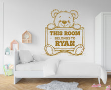Load image into Gallery viewer, Bear Room wall decal Custom decal Wall Decal Kids Decal Personalized gifts Name Nursery wall Vinyl Sticker Decor 782RS