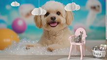 Load image into Gallery viewer, Bubble Bath Dog Wall Mural – Grooming Salon Wallpaper for Pet Spa &amp; Dog Wash Decor | Cute Puppy Wall Art for Groomers, Vet Clinics