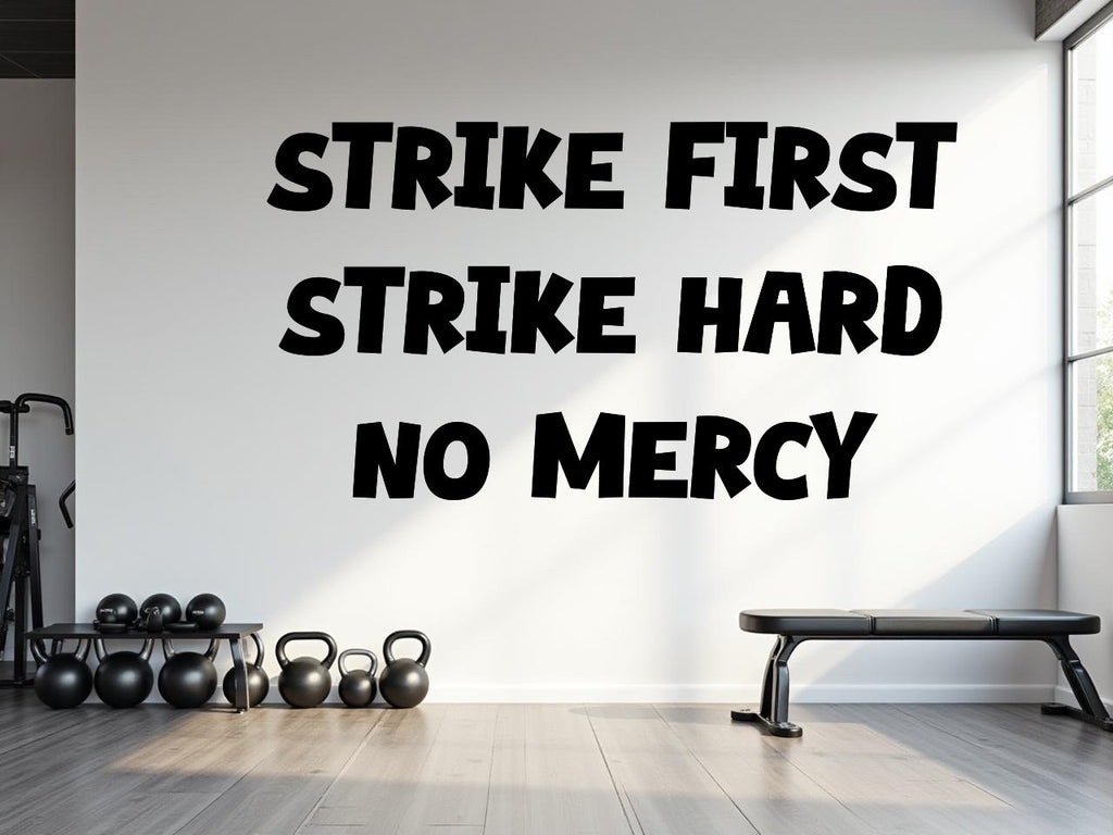 Strike First Strike Hard No Mercy Gym wall decal Fitness Karate Cobra Kai Motivation Decor Workout Art Vinyl Gym Wall Stickers 785RS