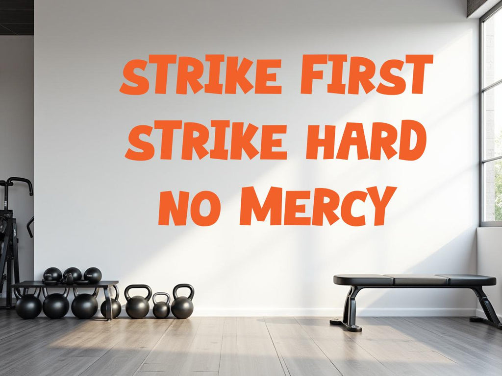 Strike First Strike Hard No Mercy Gym wall decal Fitness Karate Cobra Kai Motivation Decor Workout Art Vinyl Gym Wall Stickers 785RS