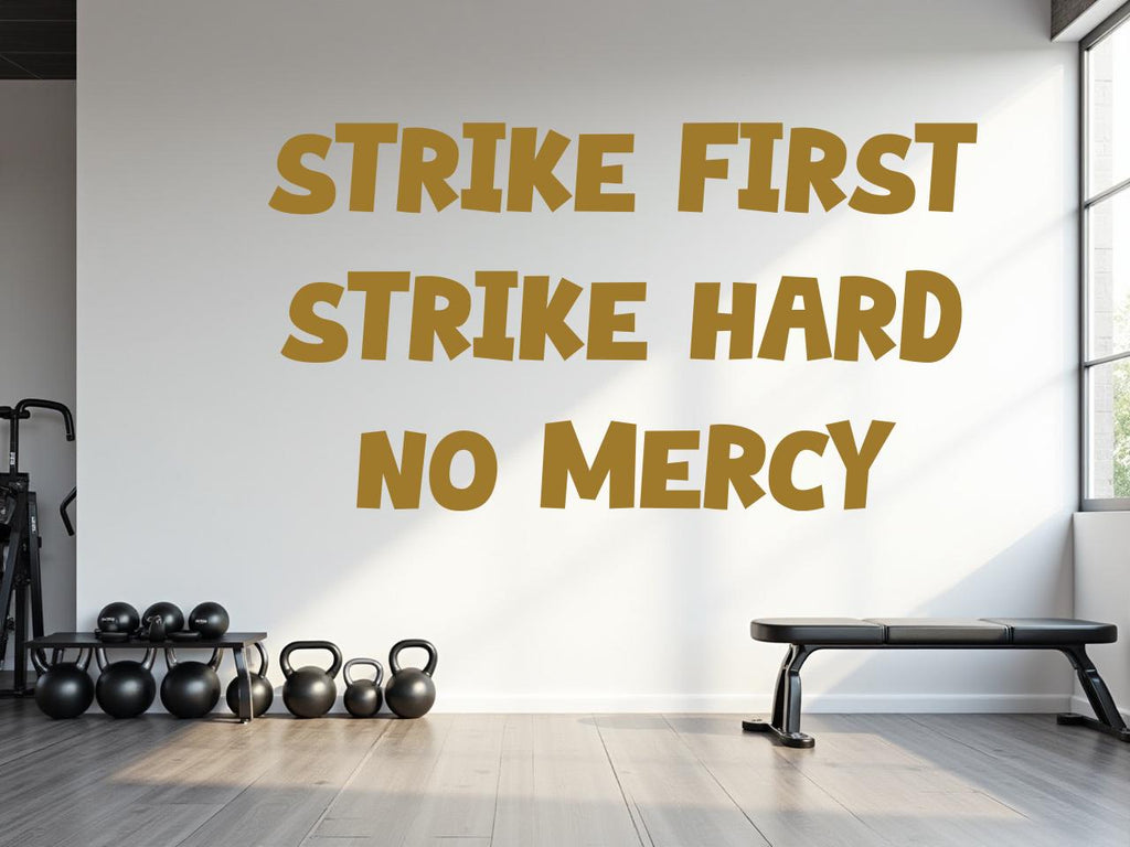 Strike First Strike Hard No Mercy Gym wall decal Fitness Karate Cobra Kai Motivation Decor Workout Art Vinyl Gym Wall Stickers 785RS