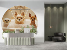 Load image into Gallery viewer, Dog Grooming Salon Wallpaper With Cute Dogs In Bubble Bath | Modern Pet Spa Wall Mural For Groomers | Stylish Animal Decor For Pet Salon