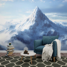 Load image into Gallery viewer, Snowy Mountain Wall Mural | Scenic Winter Mountain Wallpaper for Living Room | Modern Nature Landscape Art Décor Vn095