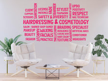 Load image into Gallery viewer, Hairdressing Cosmetology Salon Word Cloud Wall Decal – Stylish Beauty &amp; Hairdressing Decor for Salons, Barbershops, and Home Studios 789RS