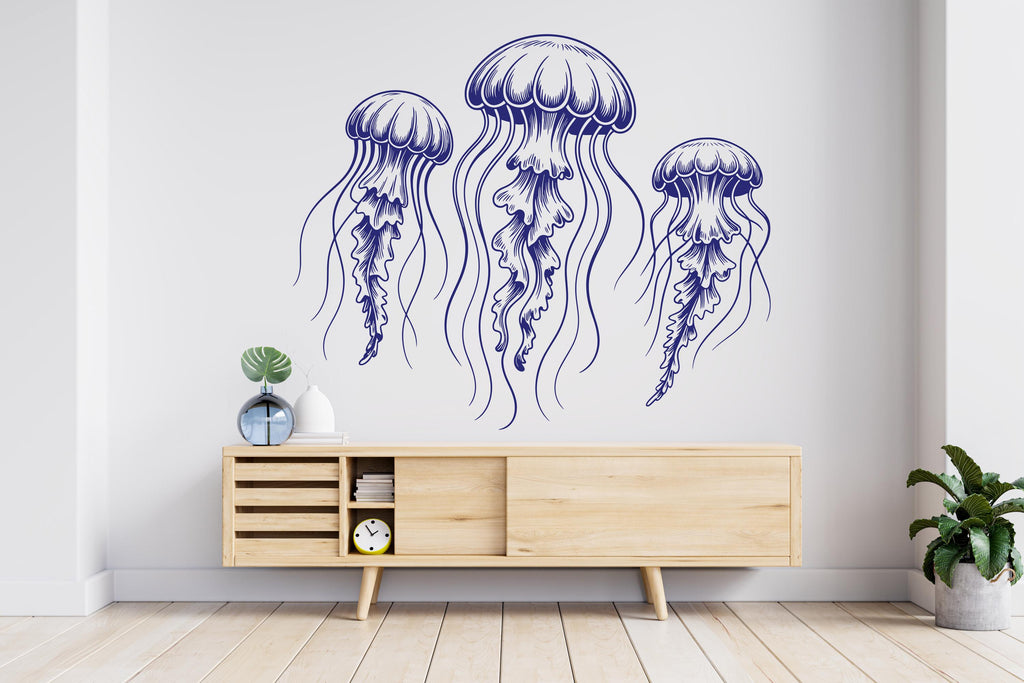 Jellyfish Wall Decal, Jellyfish Wall Art Modern Wall Stickers, Jellyfish Bathroom Decor, Jellyfish Room Wall Art Jellyfish Home Decor 791RS