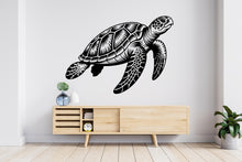 Load image into Gallery viewer, Sea Turtle Wall Decal, Turtle Wall Art Modern Wall Stickers, Turtle Bathroom Decor, Turtle Room Wall Art Turtle Home Decor 792RS